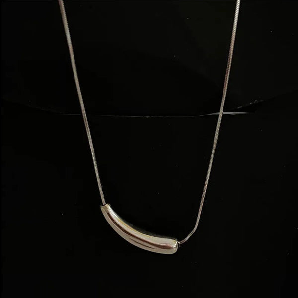 Asymmetric Bar Necklace Titanium Steel Small Lettering