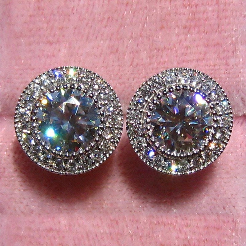 Zircon Ear Studs Full Diamond