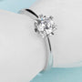 Moissanite Ring Straight Arm Snowflake 50 Points Simple And Sweet