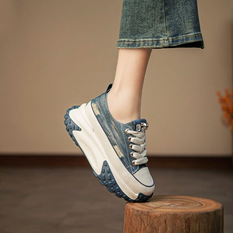 Summer Breathable Platform White Shoes Women