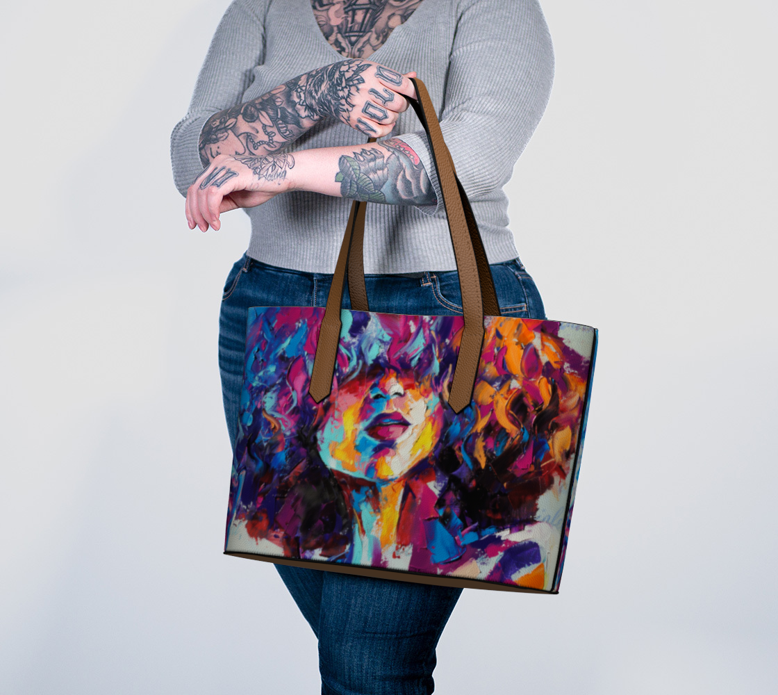 Faces of Grace Vegan Leather Tote Bag