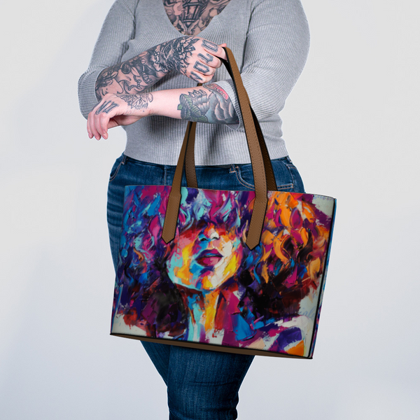 Faces of Grace Vegan Leather Tote Bag