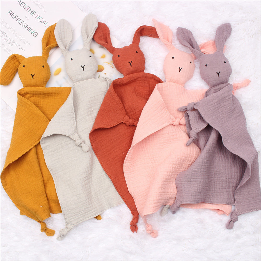 Baby's Pure Cotton Double-layer Gauze Appeasing Towel Baby Sleep Companion Doll Rabbit Saliva Towel