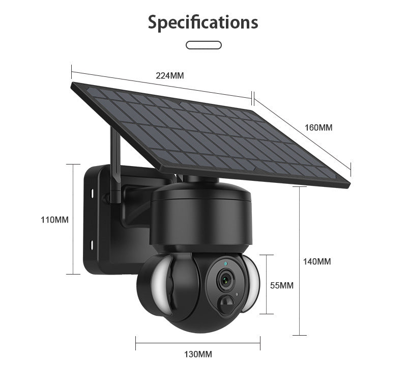 Solar-Powered PTZ IP Camera | Outdoor Wireless Security Camera with Solar Panel & Night Vision