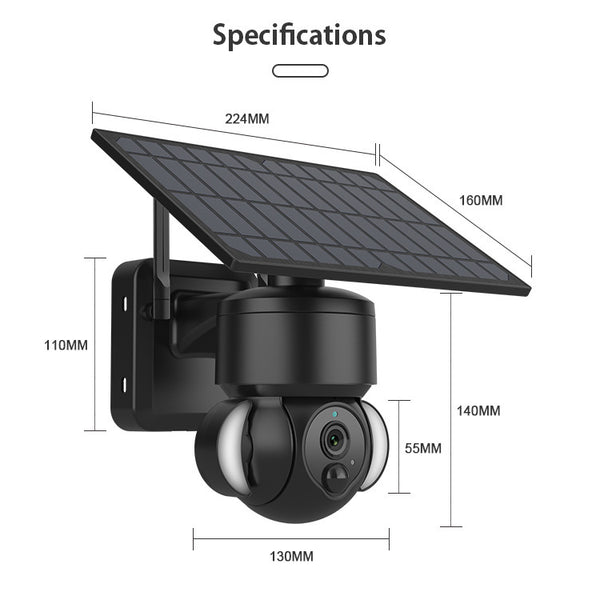 Solar-Powered PTZ IP Camera | Outdoor Wireless Security Camera with Solar Panel & Night Vision