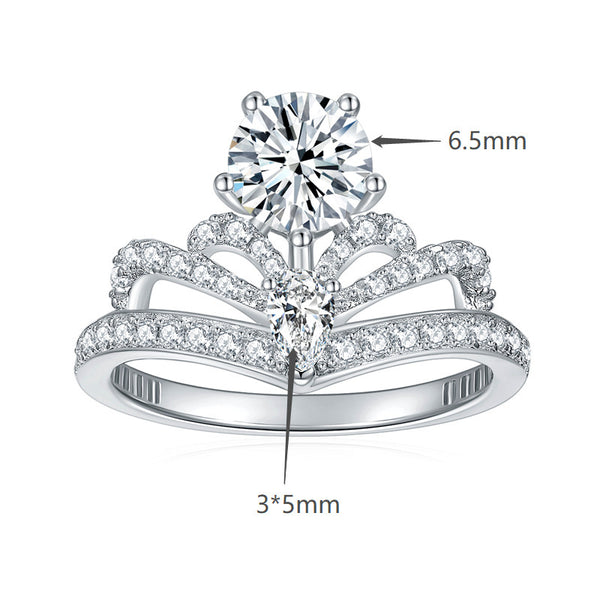 Moissanite Crown New Women's Ring