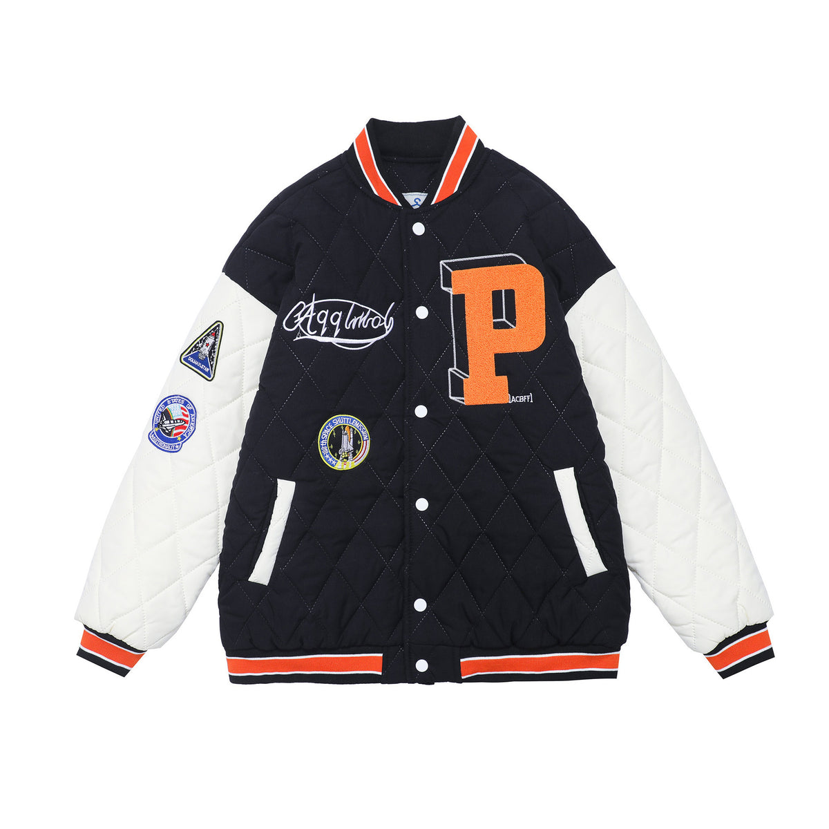 Winter New Down Embroidered Cardigan Baseball Jacket