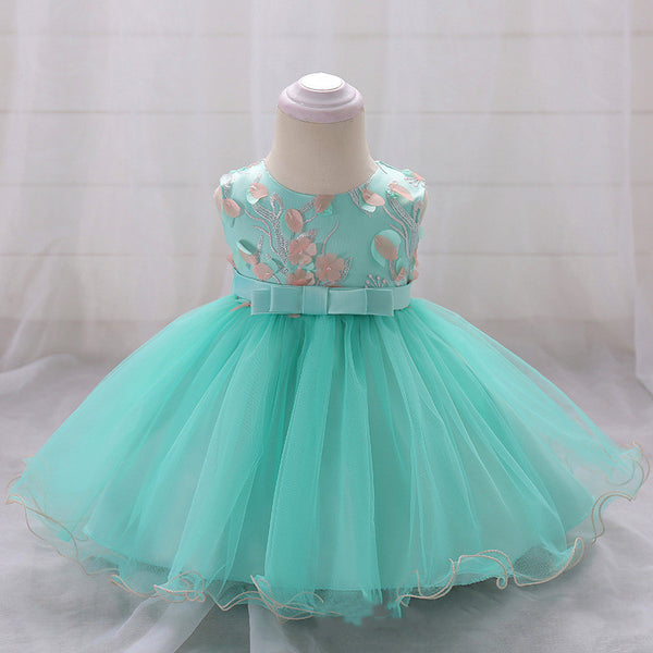 Three-dimensional Flower Girls' Baby Wedding Dress