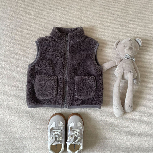 Autumn And Winter New Boys And Girls Cotton Vest Children Keep Baby Warm Plush Outerwear Vest Foreign Trade WeChat