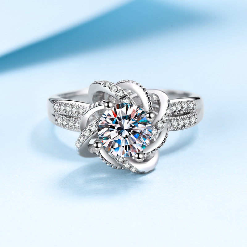 S925 Sterling Silver Moissanite Ring Girl