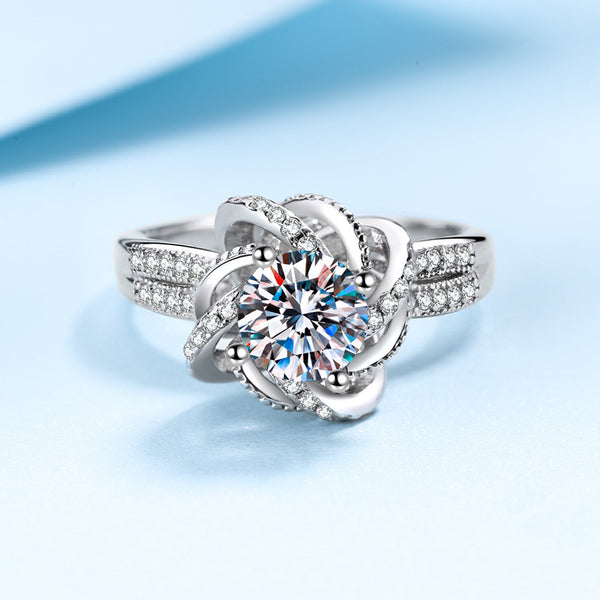 S925 Sterling Silver Moissanite Ring Girl