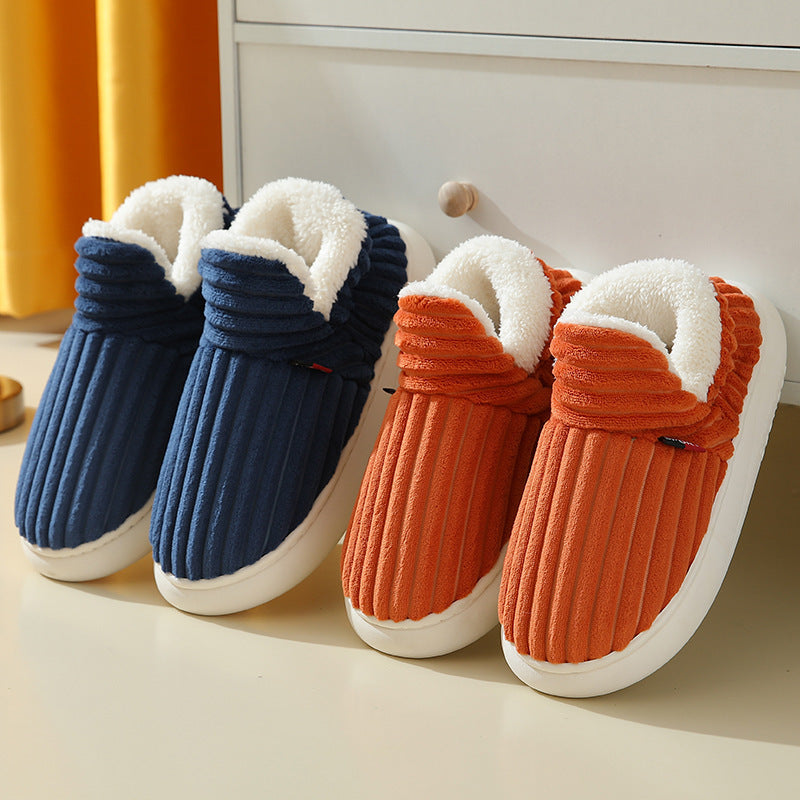 Full Heel Wrap Cotton Shoes Fleece Lined Platform