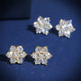 925 Silver Inlay Moissanite Flower Stud Earrings European And American