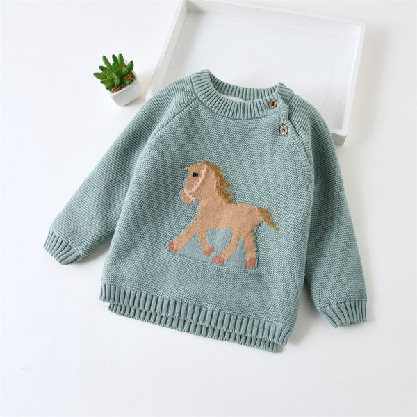 Girl's Baby Fleece-lined Thickened Pullover Sweater Fashionable Children's Clothing