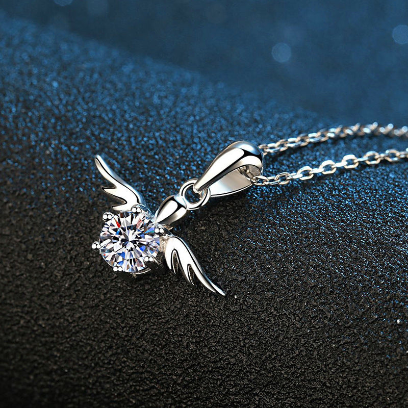 Angel Wings Moissanite Necklace For Women