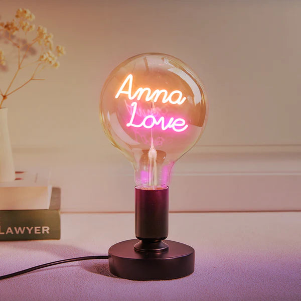 Custom Text Lamp, Edison Led Filament Modeling Lamp Soft Light Bulbs