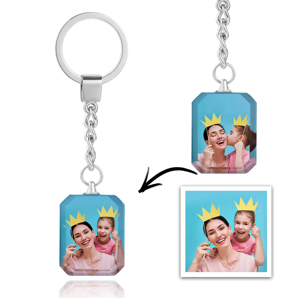 Customized Double Side Crystal Keychain With 2 Photos