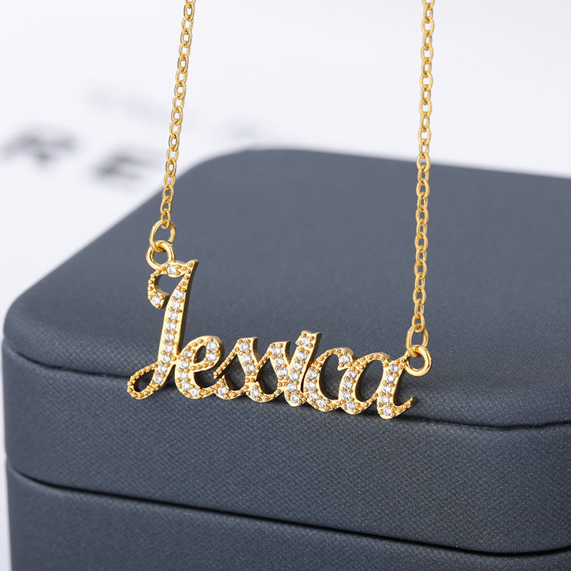 Personalized Custom Letter Necklace Custom Name Zircon