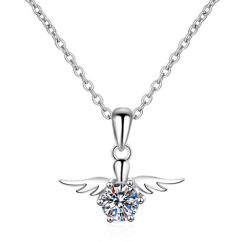 Angel Wings Moissanite Necklace For Women