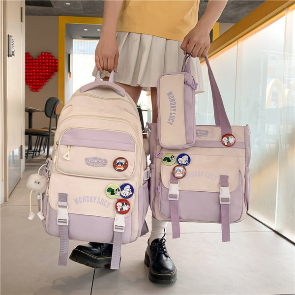 Junior High School Student Simple All-match Travel Backpack