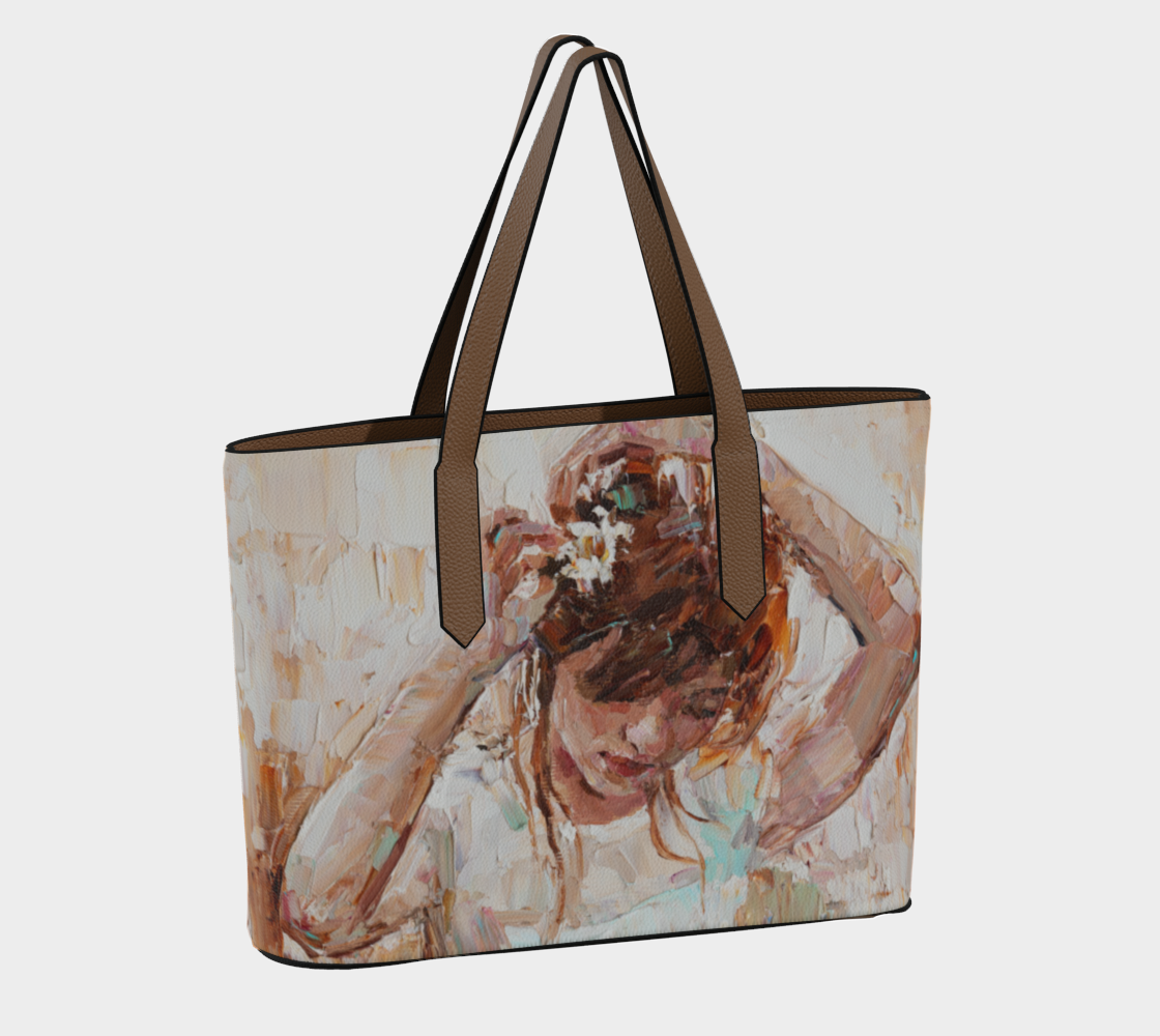 Angel Canvas Vegan Leather Tote Bag