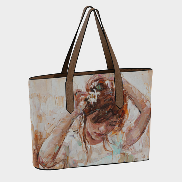 Angel Canvas Vegan Leather Tote Bag