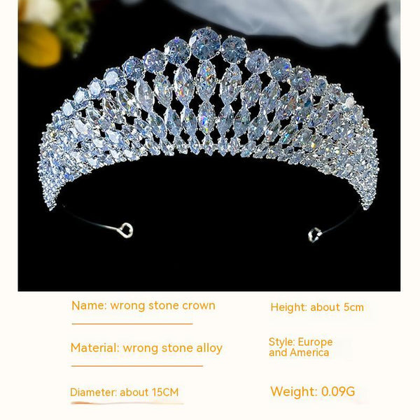 Full Diamond Super Flash Zircon Crown Headdress Queen Headband