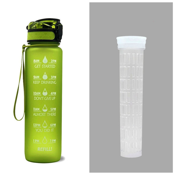 1L Tritan Water Bottle With Time Marker Bounce Cover Motivational Water Bottle Cycling Leakproof Cup For Sports Fitness Bottles