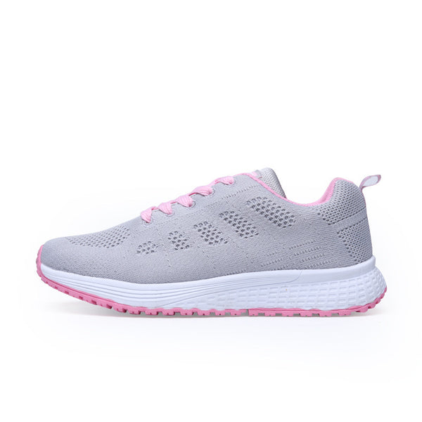 Black White Sneakers Women Lace Up Running Walking Shoes