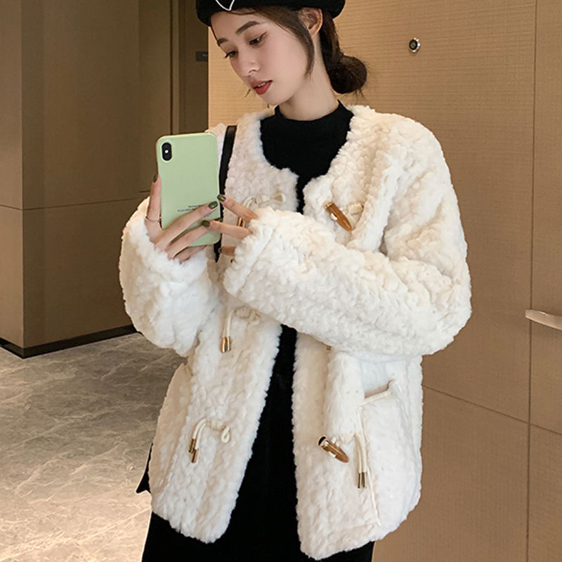 Lamb Wool Fur Coat For Women