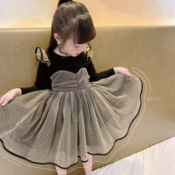 Children's Skirt Spring And Autumn Dress Western Style Long-sleeved Skirt