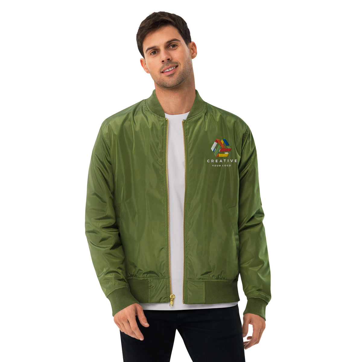 Custom Embroidery Elegance: Personalized Bomber Jacket