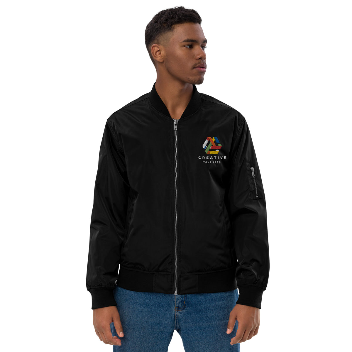 Custom Embroidery Elegance: Personalized Bomber Jacket