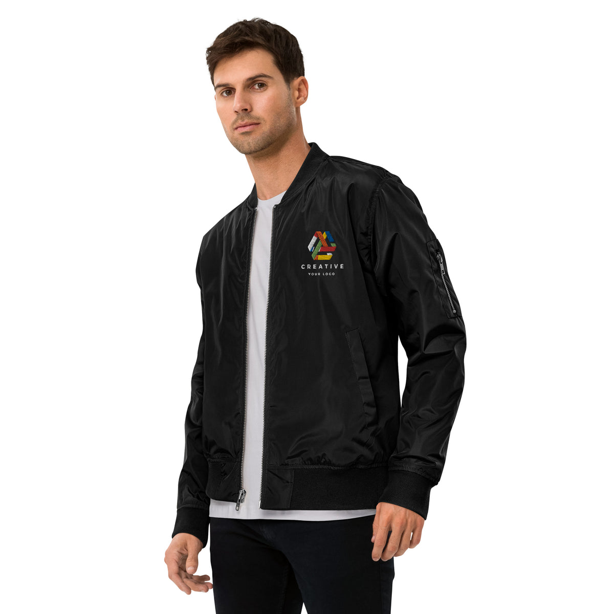 Custom Embroidery Elegance: Personalized Bomber Jacket