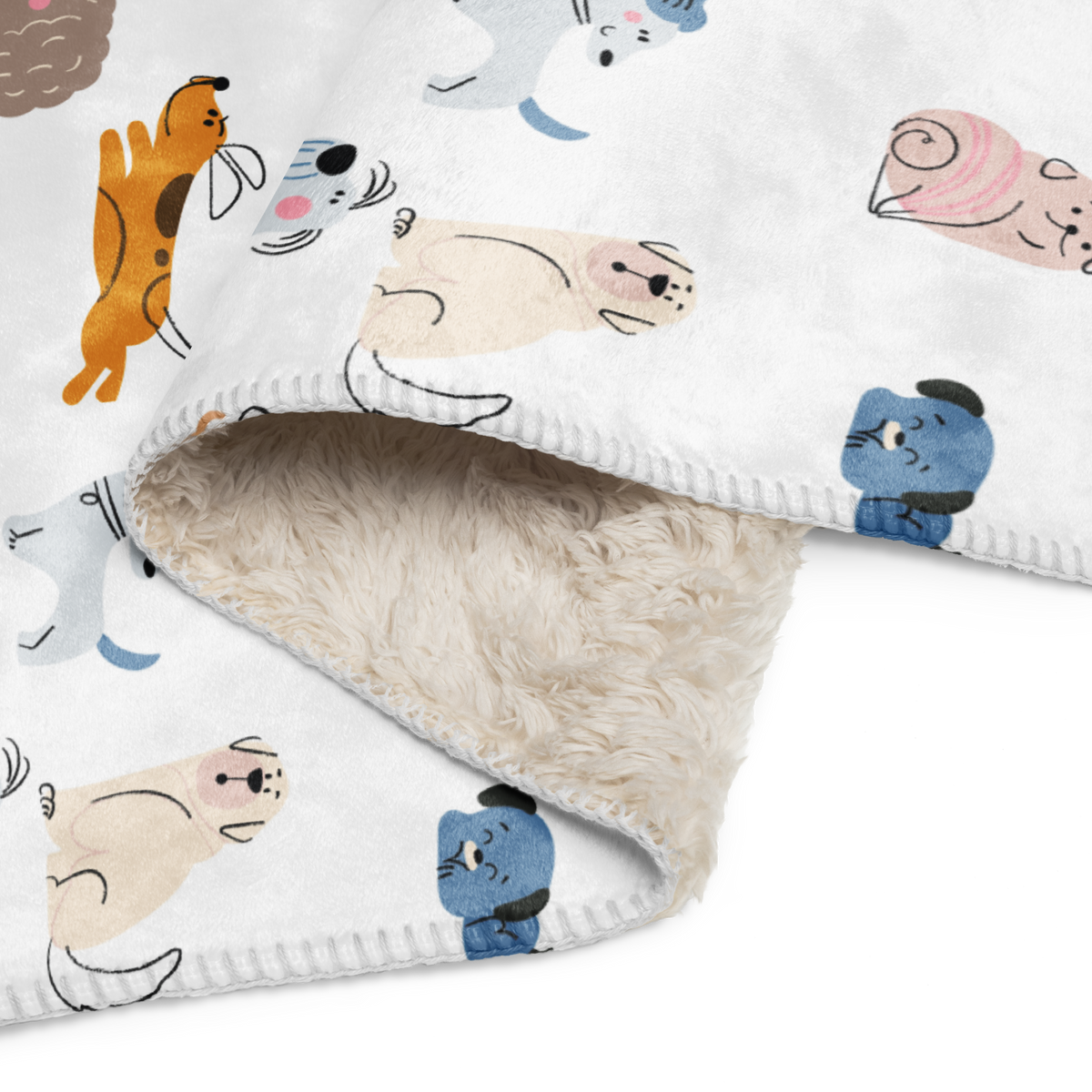 Dog Lovers Sherpa blanket, Customize Blanket