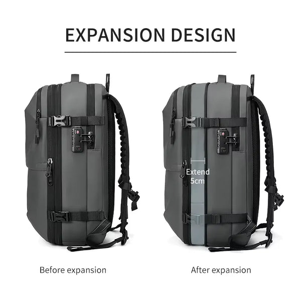 Large Capacity Travel Backpack with Vacuum Compression - 17-Inch Laptop, Business, School, and Hiking Backpack